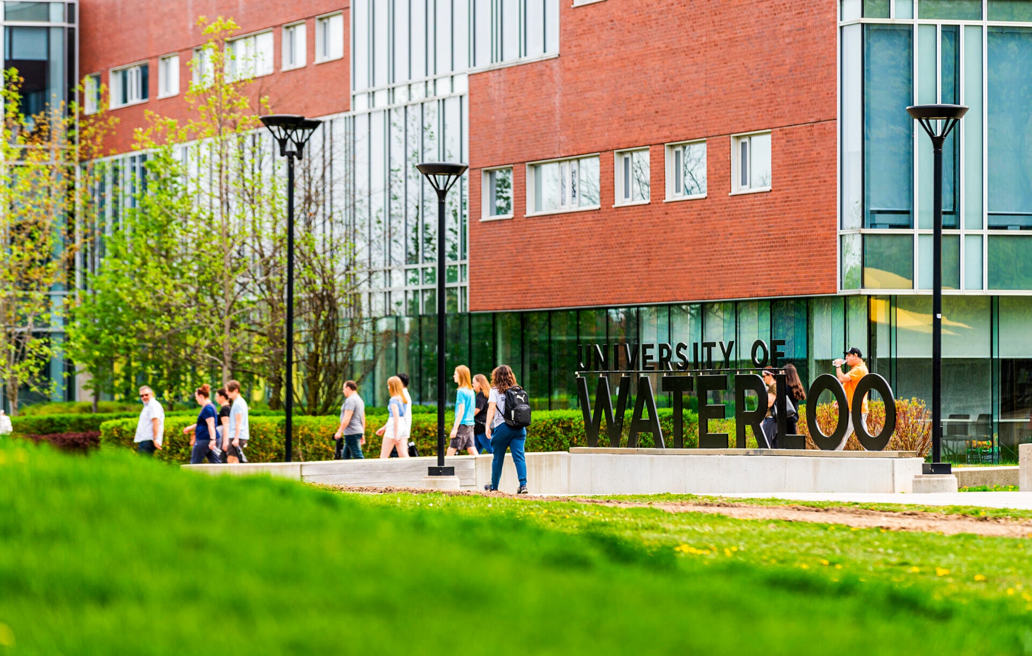 University of Waterloo signage across from Tatham Centre