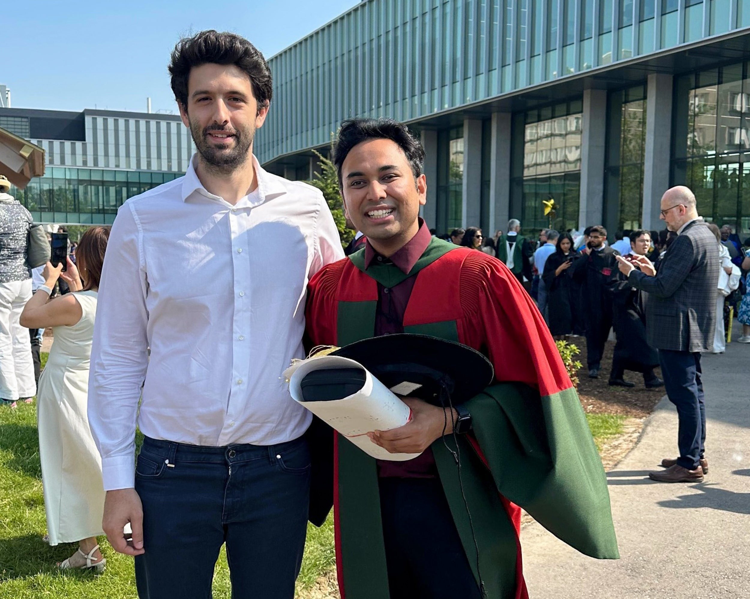 Aseem Baranwal with Professor Kimon Fountoulakis at spring 2025 convocation