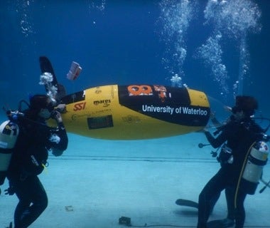 The Waterloo sub underwater.