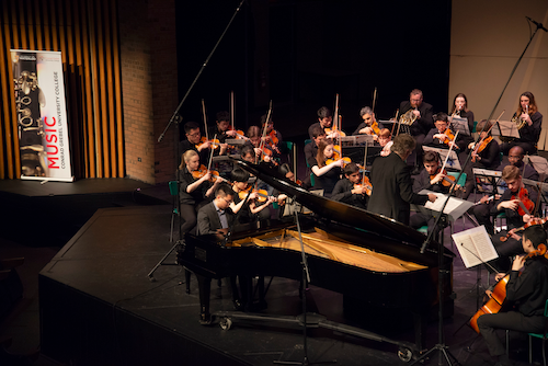 The University's orchestra performs.