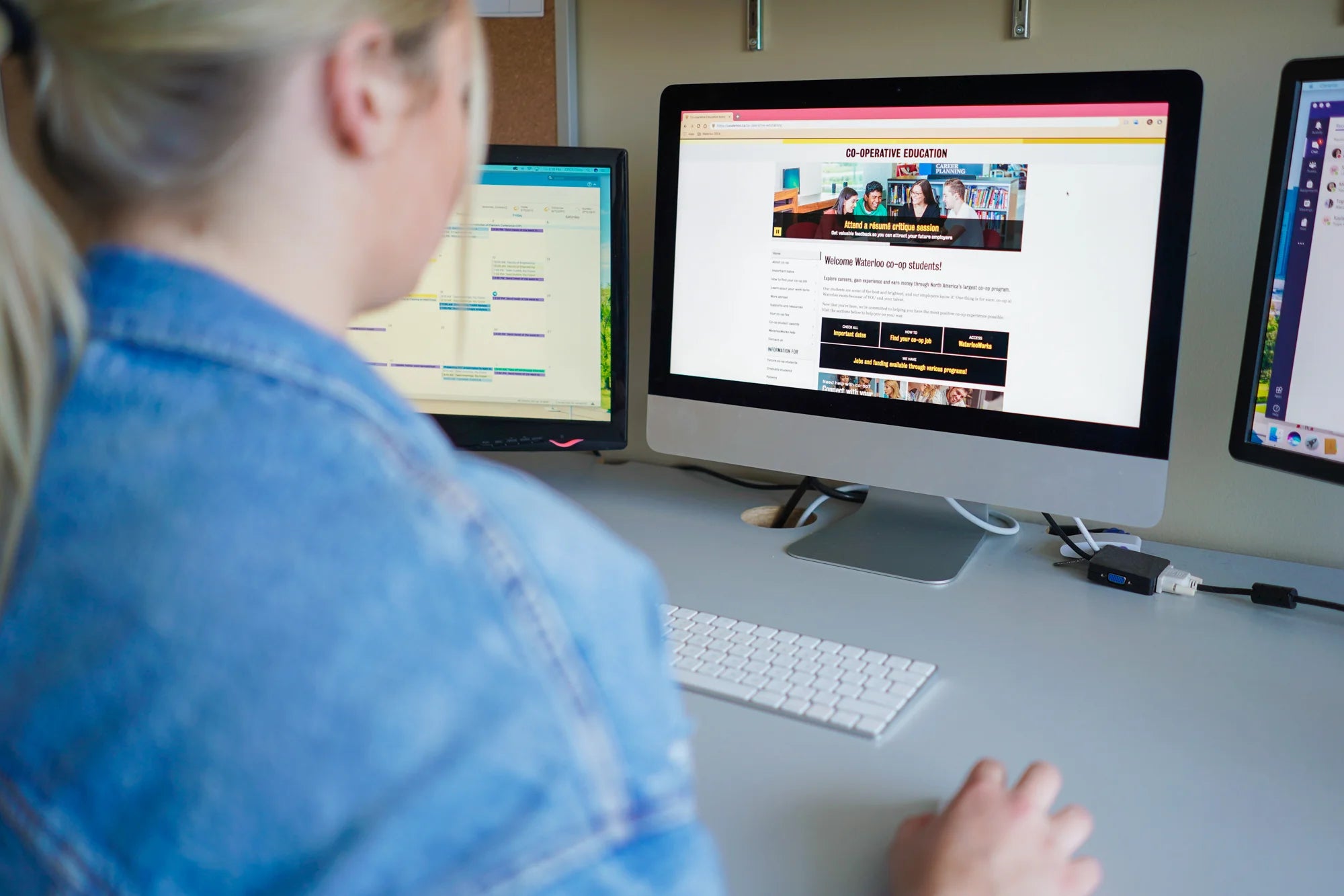 Student sitting at a computer