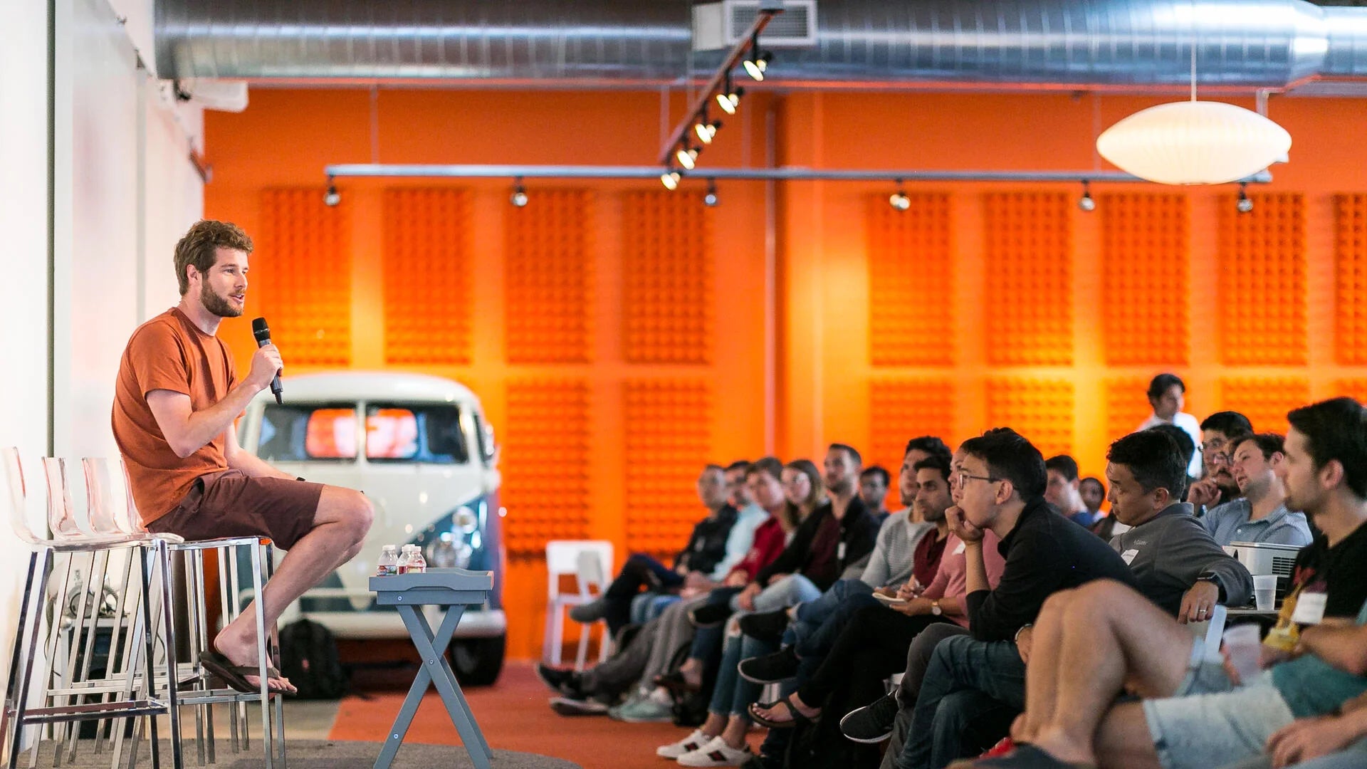 Eric Migicovsky speaks to an audience.