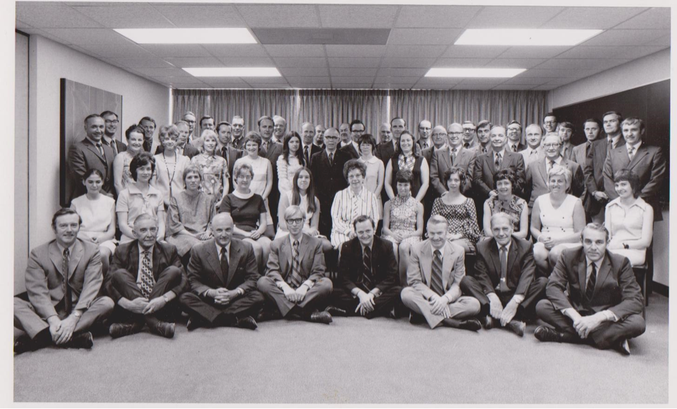 Career Services department staff in the newly built Needles Hall in 1972.