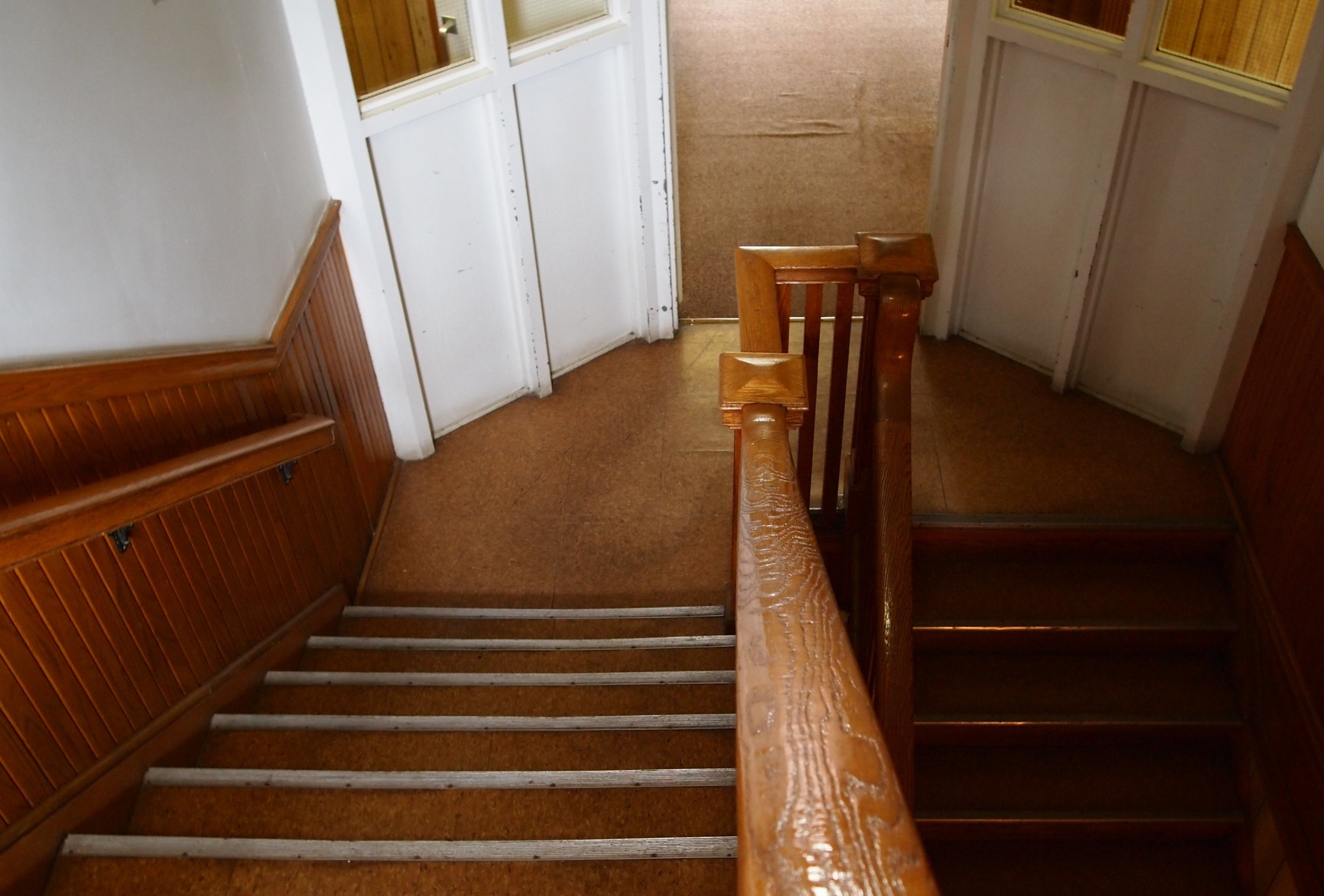 A stairwell in the Mohawk Institute.