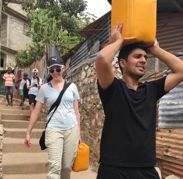 Ashley Keefner and Vishal Vinodkumar in Haiti.