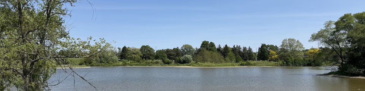 A view of Columbia Lake and the environmental reserve on the north campus.