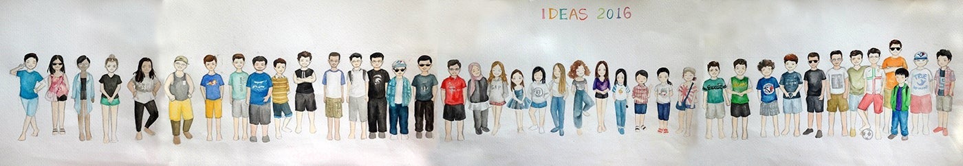 A painting of IDEAS Summer Experience participants.