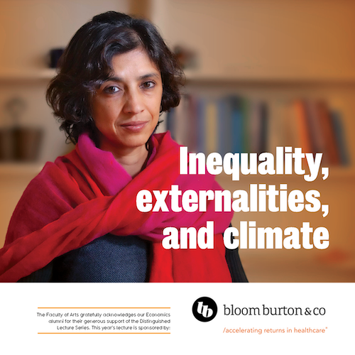 Dr. Rohini Pande with the lecture title &quot;Inequality, externalities and climate.&quot;