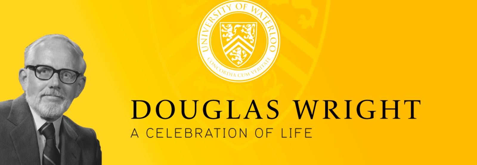 Douglas Wright celebration of life banner image.