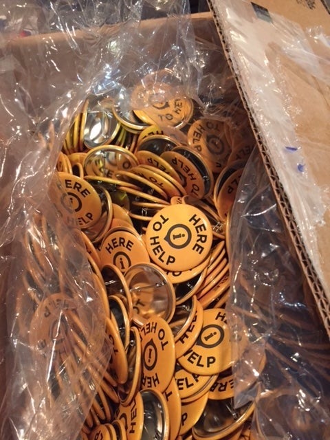 A box of "Here To Help" buttons.