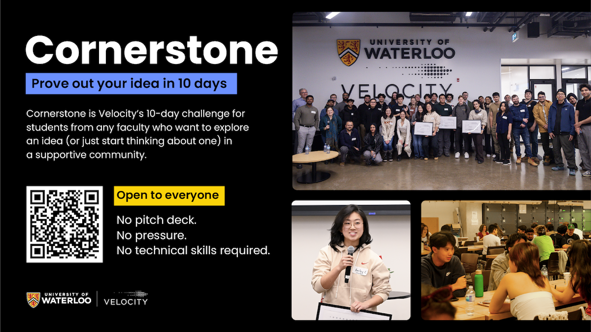 Velocity Cornerstone poster showing Velocity students in action.