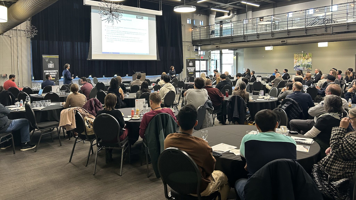 A Cybersecurity and Privacy Institute conference underway in Fed Hall.