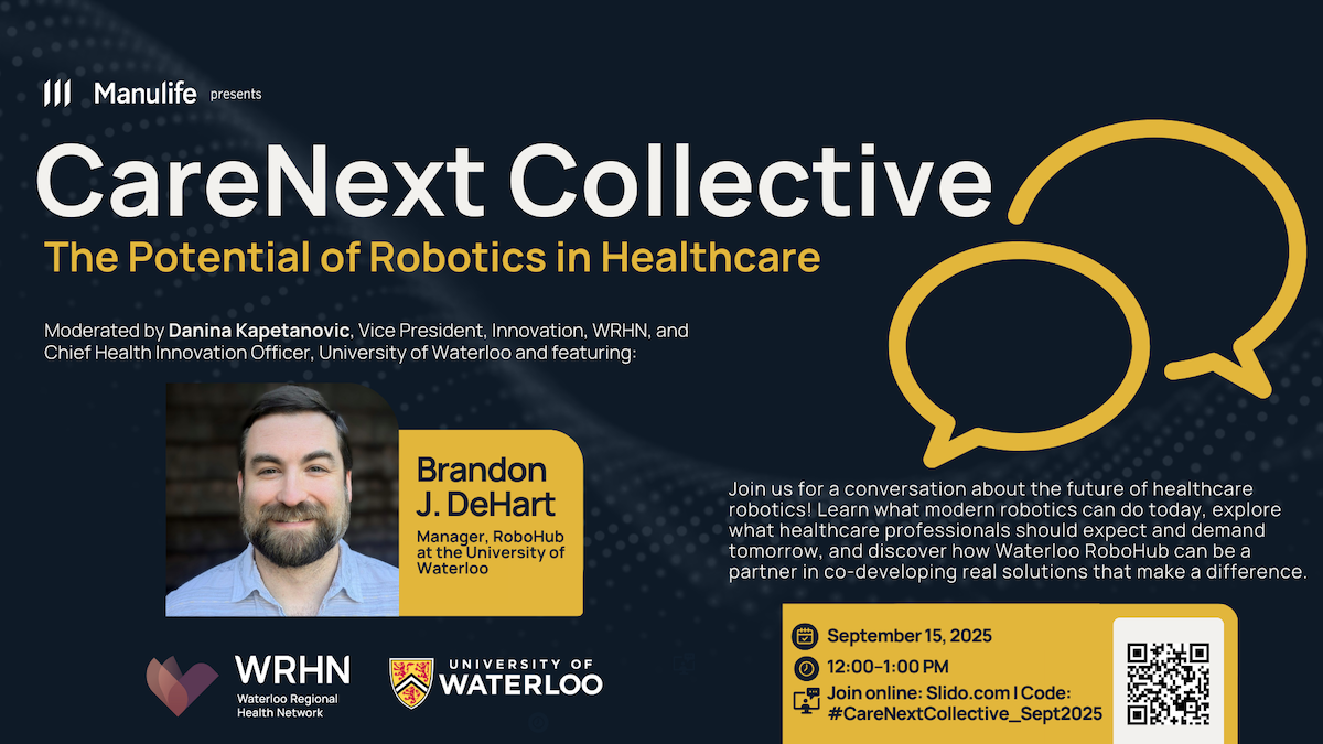 The CareNext Collective event featuring a headshot of Brandon DeHart.