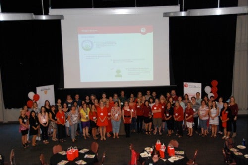 United Way Campaign volunteers in a group photo.