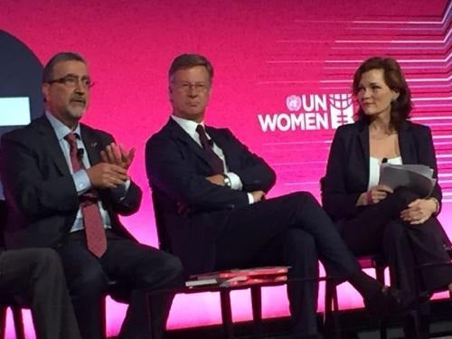 President Feridun Hamdullahpur speaks as part of a university leader's panel discussion.