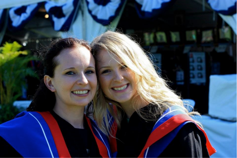 Kristin Harris (on the right) at her medical school graduation.