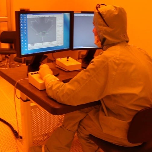 A technician constructs the nanoscale Canadian flag.