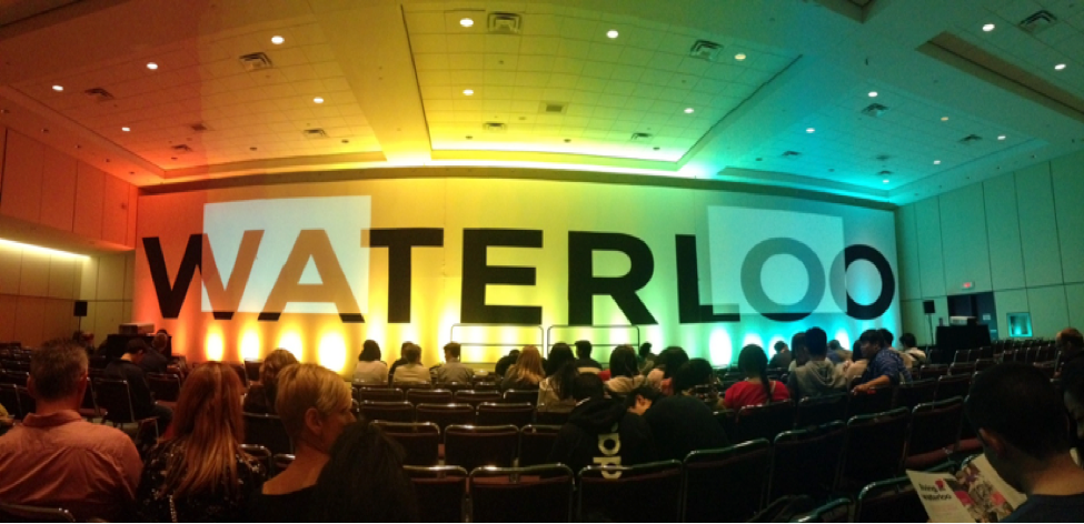 The University of Waterloo's presentation room at the Ontario Universities Fair.