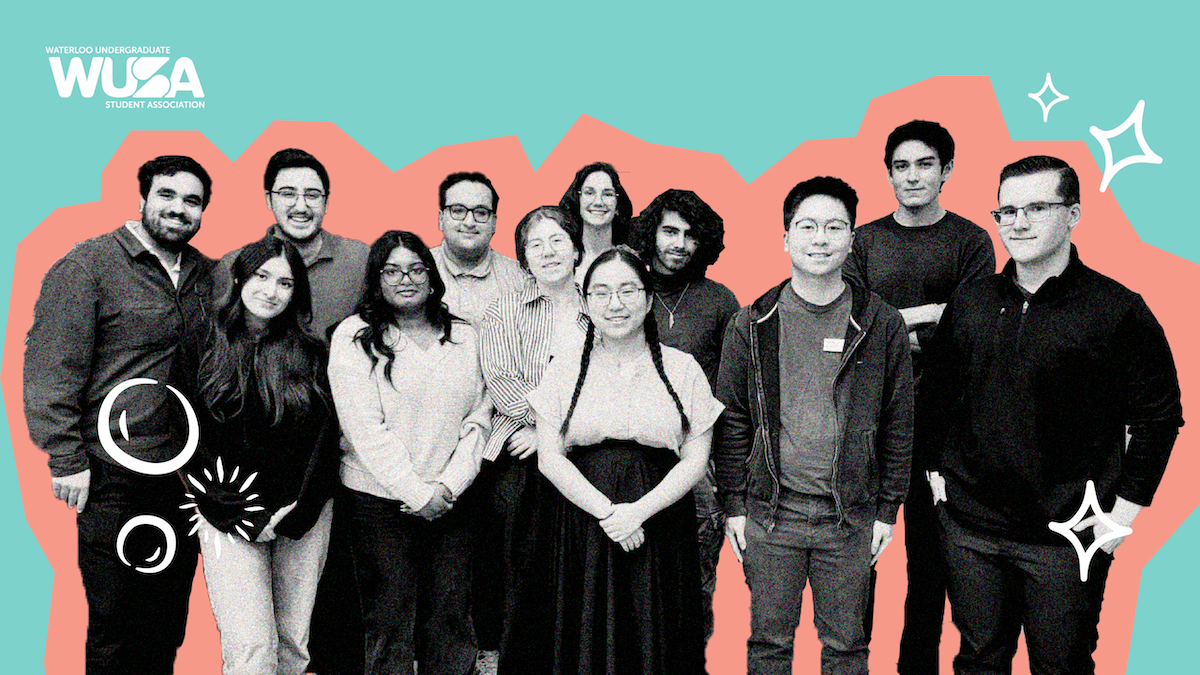 A group photo of student representatives with the WUSA logo.