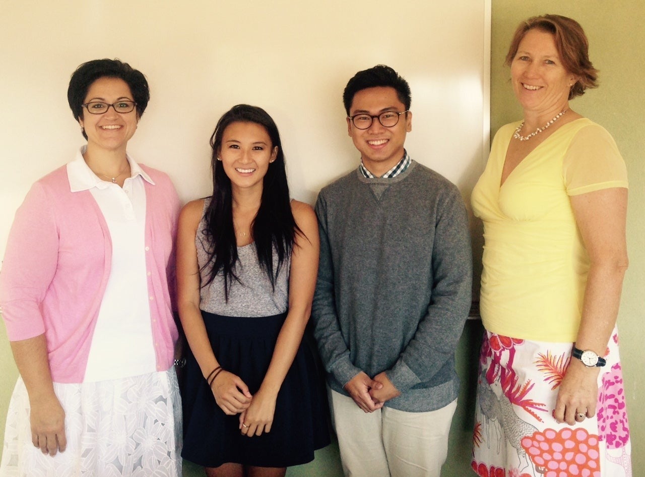 Members of the international co-op team with Charlotte Chan and Elvin Madamba, winners of the OGE awards.