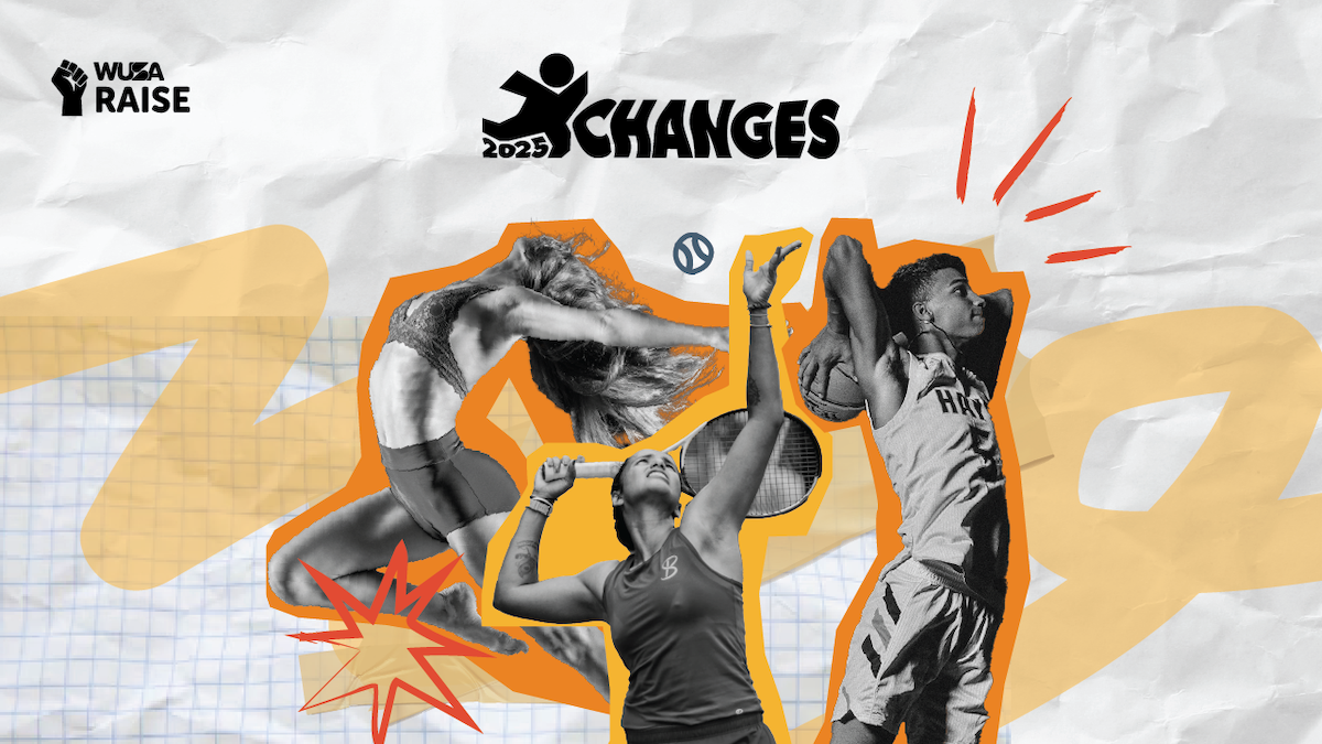 RAISE X-Changes conference banner featuring women engaged in sport.