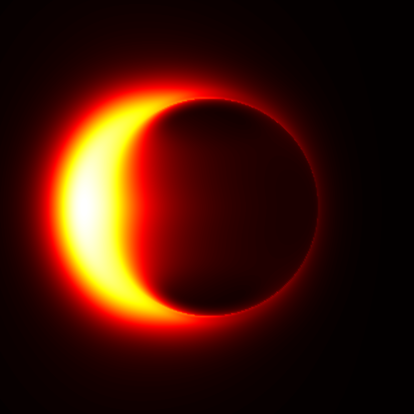 A simulated image of a Black Hole.