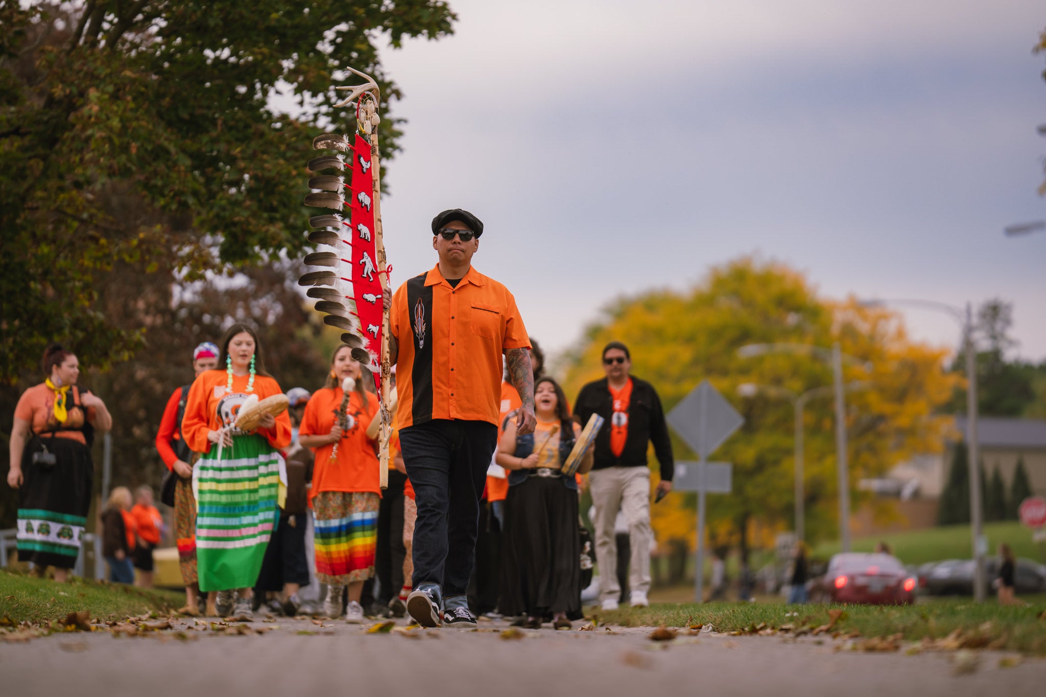 Walkers walk around Ring Road on National Day for Truth and Reconciliation