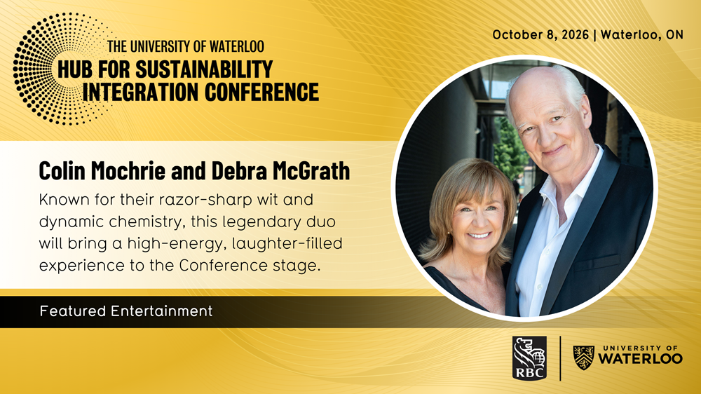 Conference graphic featuring Colin Mochrie and Debra McGrath.