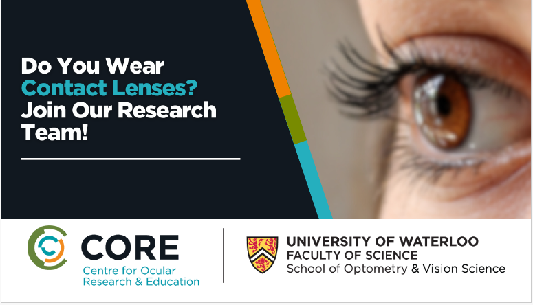 Core study graphic featuring a woman's eye in close-up.