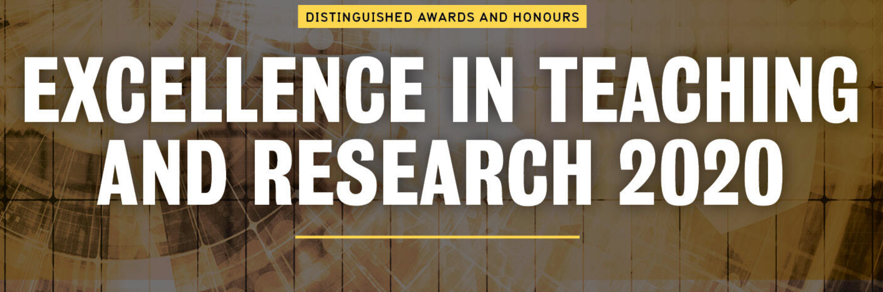 Excellence in Teaching and Research 2020 banner.