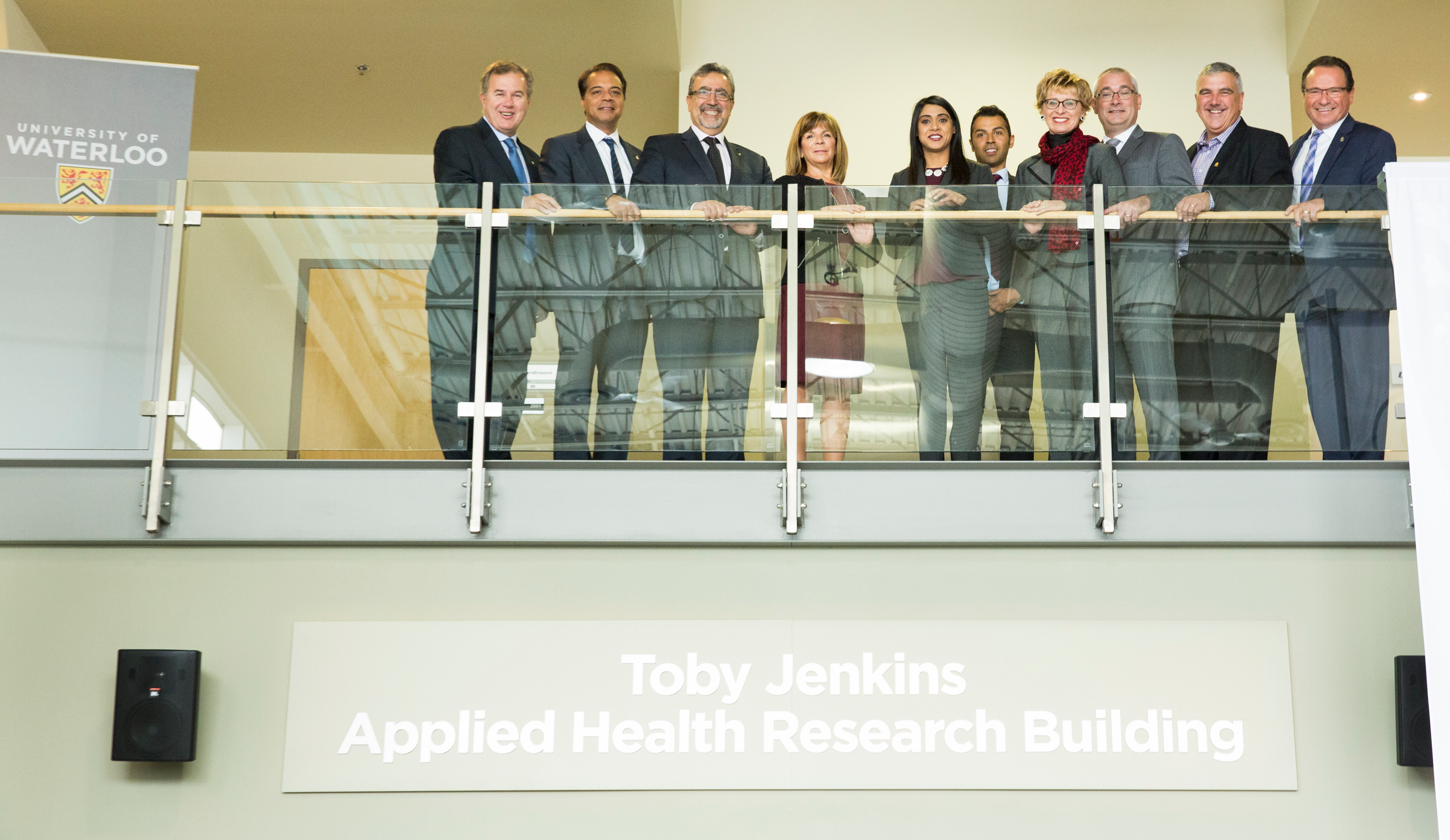 Toby Jenkins and Tom Jenkins with University of Waterloo and government representatives.