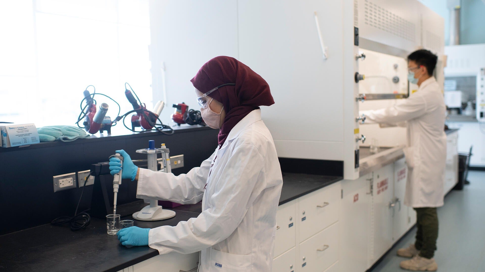 Researchers in a laboratory.