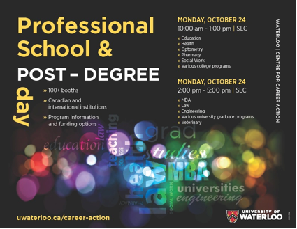 The Professional School and Post Degree Day poster.