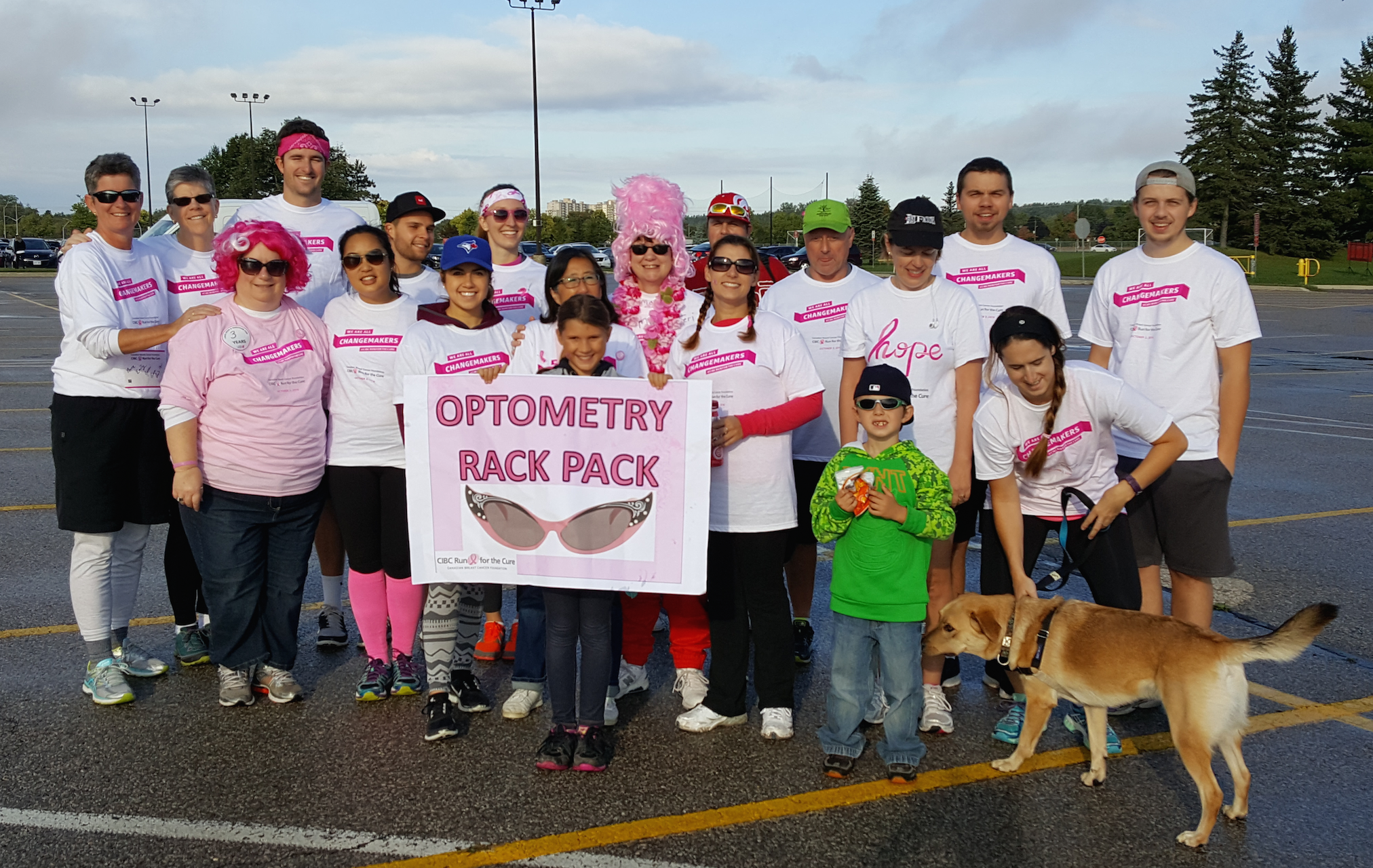 Members of the Optometry Rack Pack pose together.