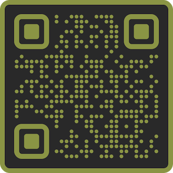 A green and black QR code.
