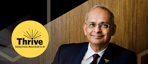 Thrive banner with President Vivek Goel.