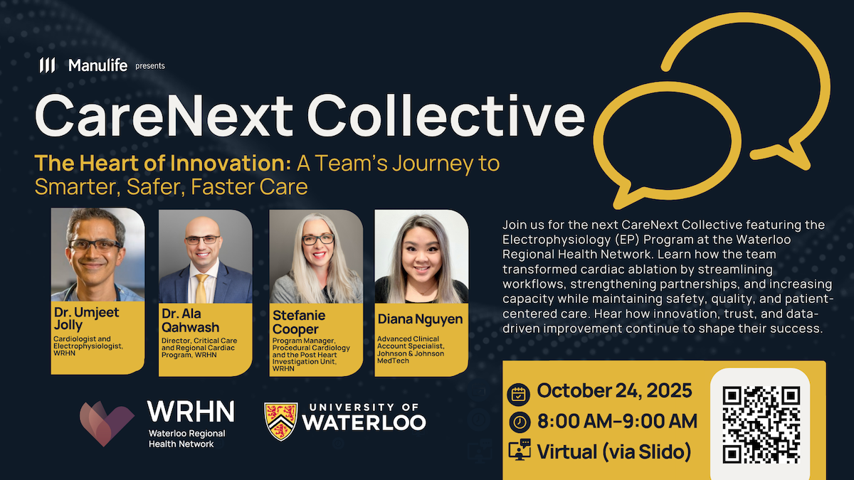 CareNext Collection event graphic featuring cartoon speech bubbles in conversation.