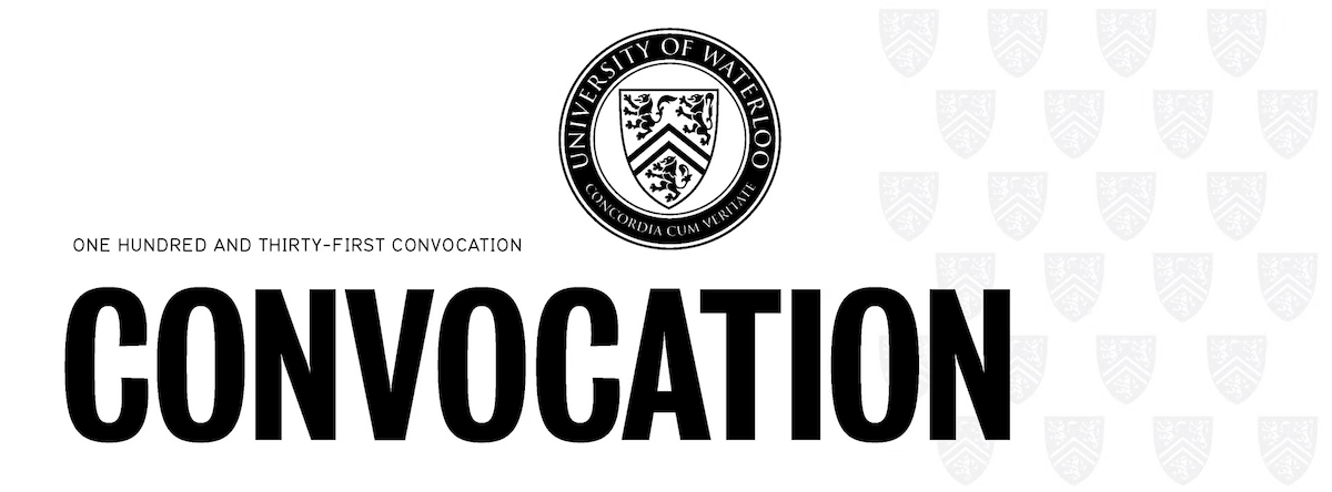Convocation graphic with the University crest and shield.