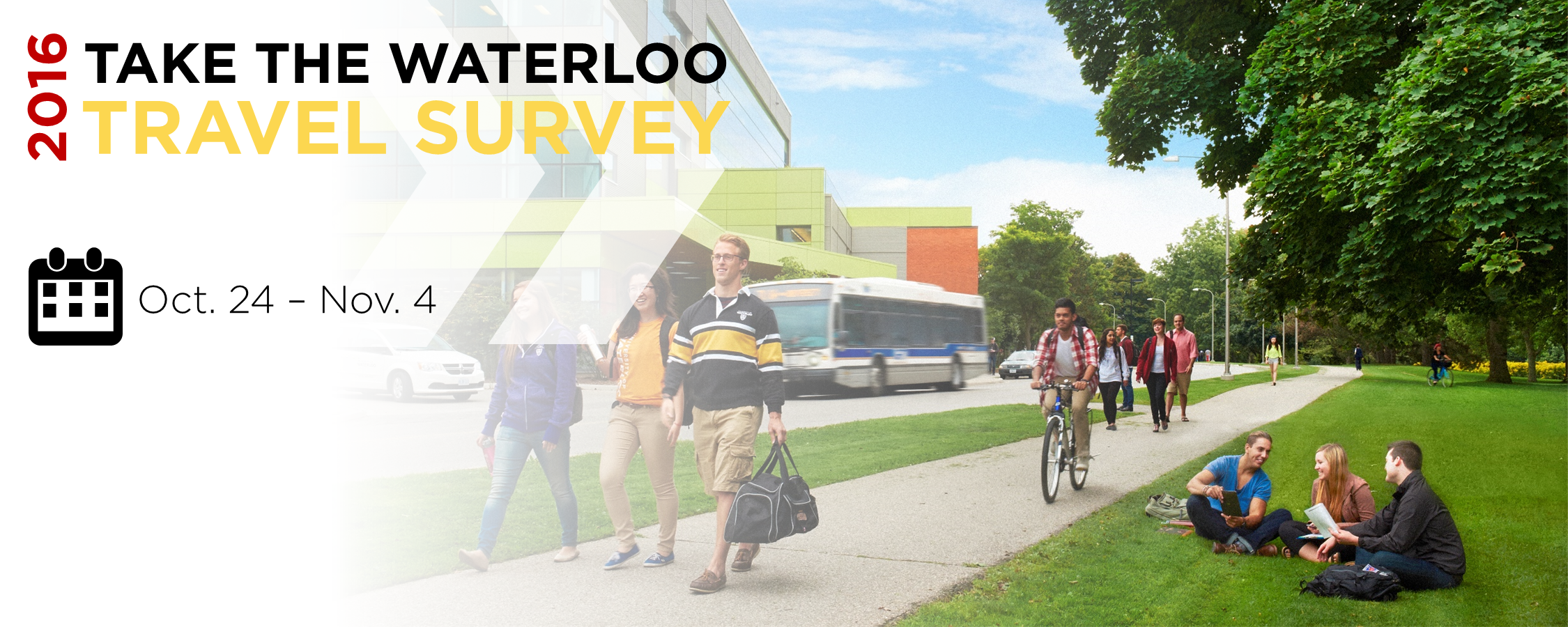 A banner image showing various means of transportation on campus.