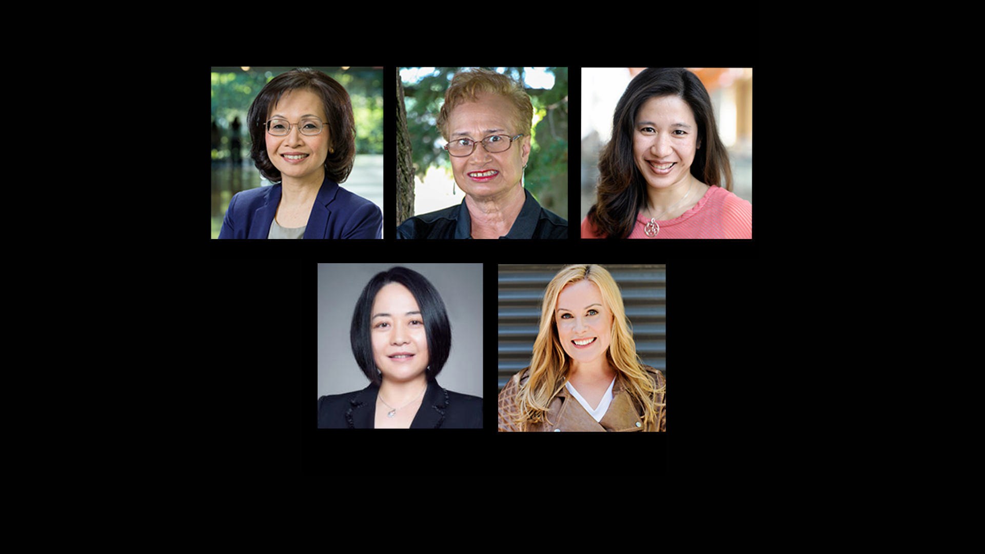 A collage of the five women