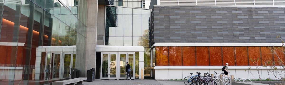 The front entrance of the Quantum-Nano Centre.
