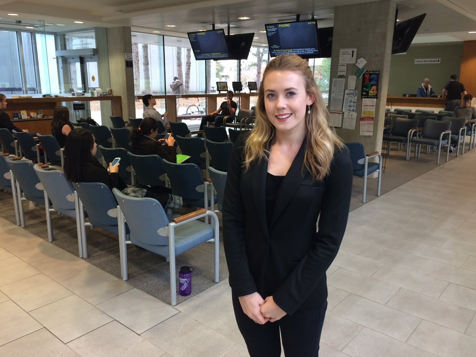 Nicole Simec in the Tatham Centre lobby.