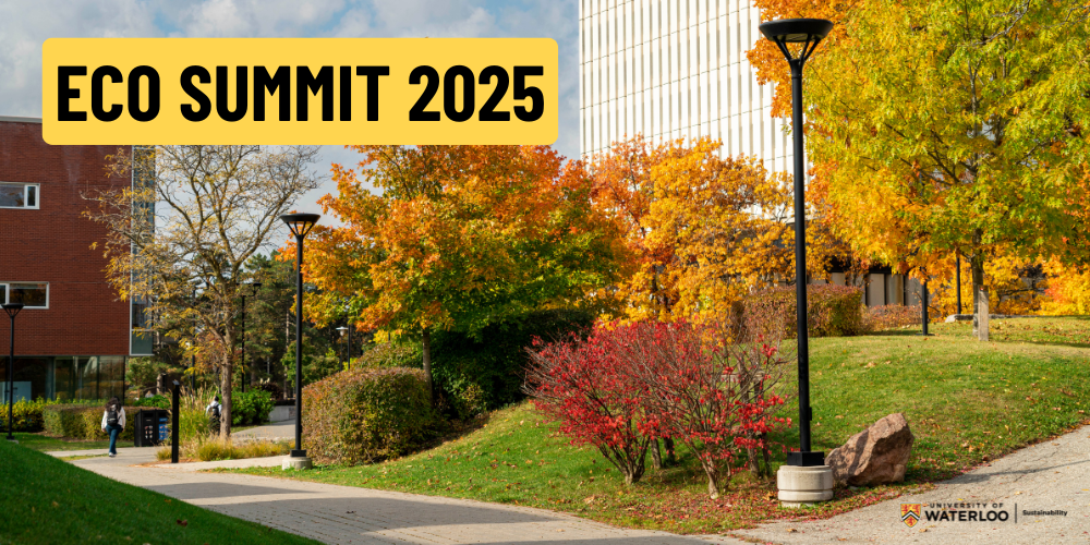 Eco Summit 2025 banner - main campus in autumn.