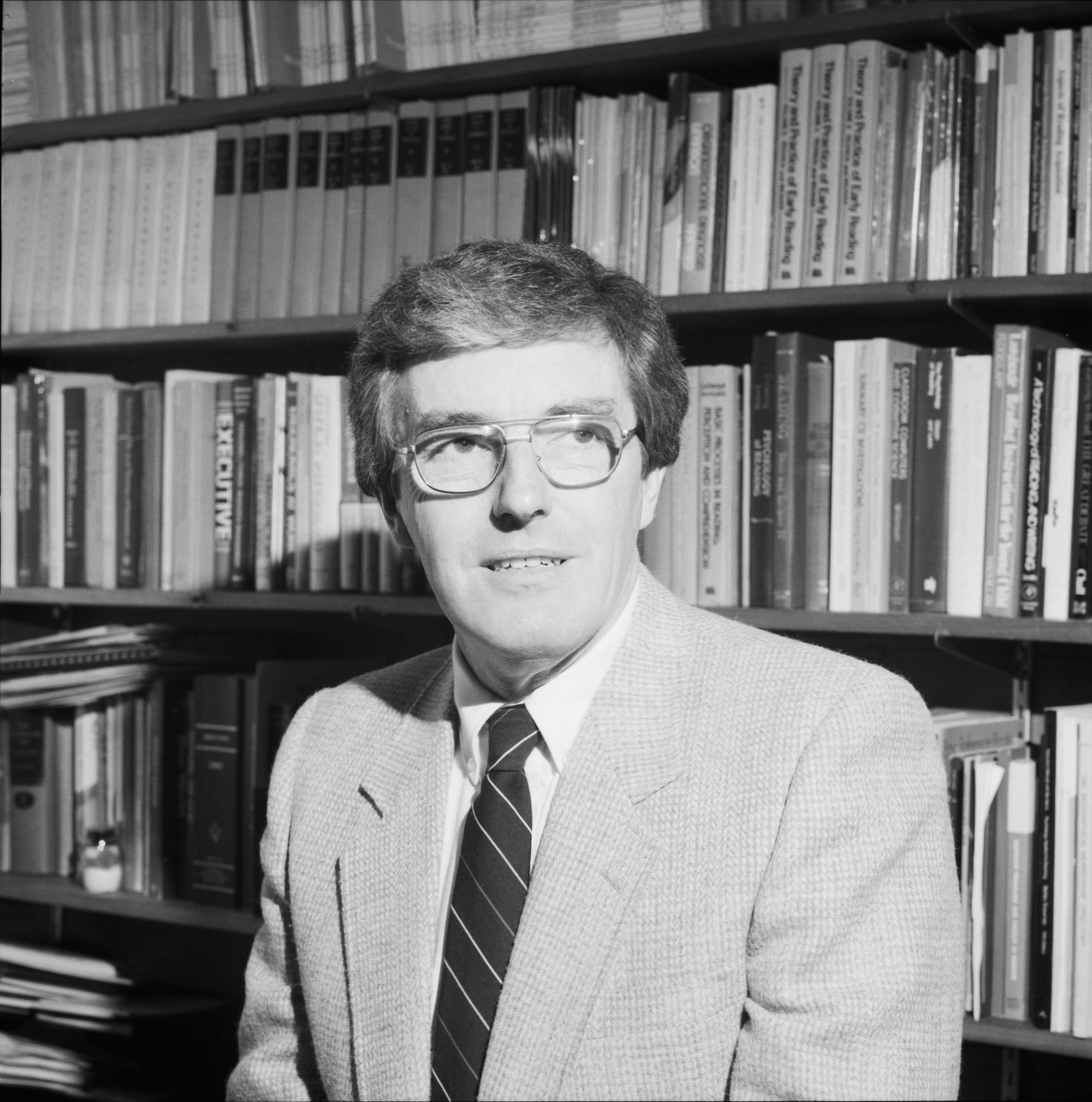 Professor Gary Waller in his office in 1987.