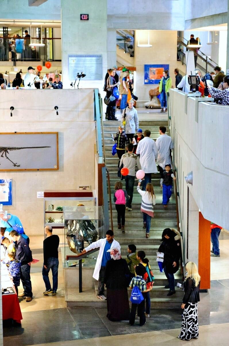 A crowd shot inside the CEIT building.