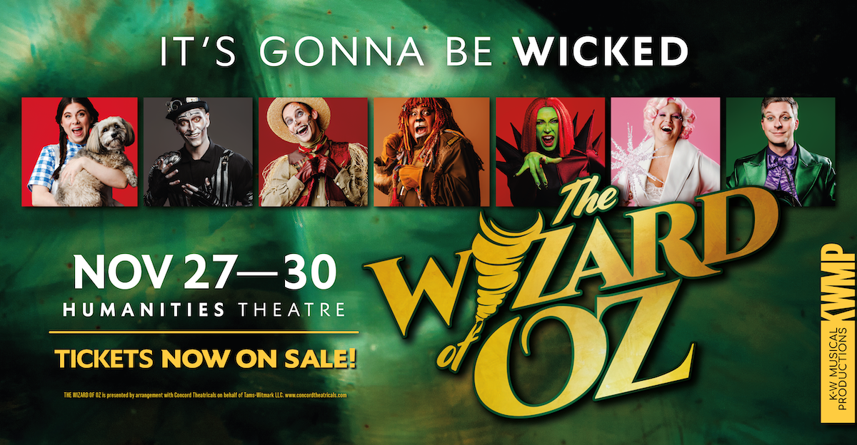 Wizard of Oz banner featuring cast members.