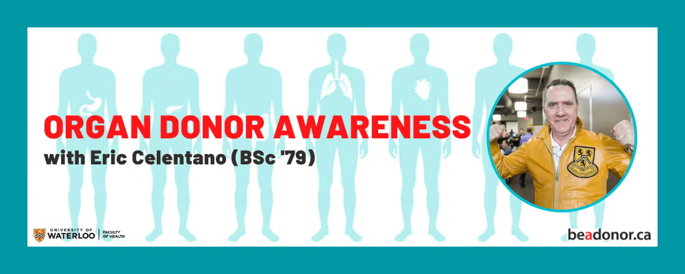 Organ donor awareness event featuring Eric Celentano wearing a Waterloo leather jacket.