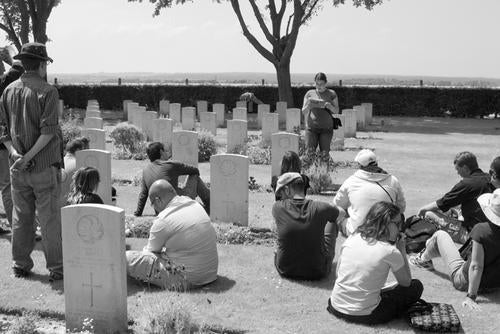 Waterloo students visiting war cemetery atBeny-sur-Mer, Normandy, May 2009Waterloo students visiting war cemetery atBeny-sur-Mer, Normandy, May 2009Waterloo students visiting war cemetery atBeny-sur-Mer, Normandy, May 2009Waterloo students visit a war cemetery at Beny-Sur-Mer, Normandy in 2009.