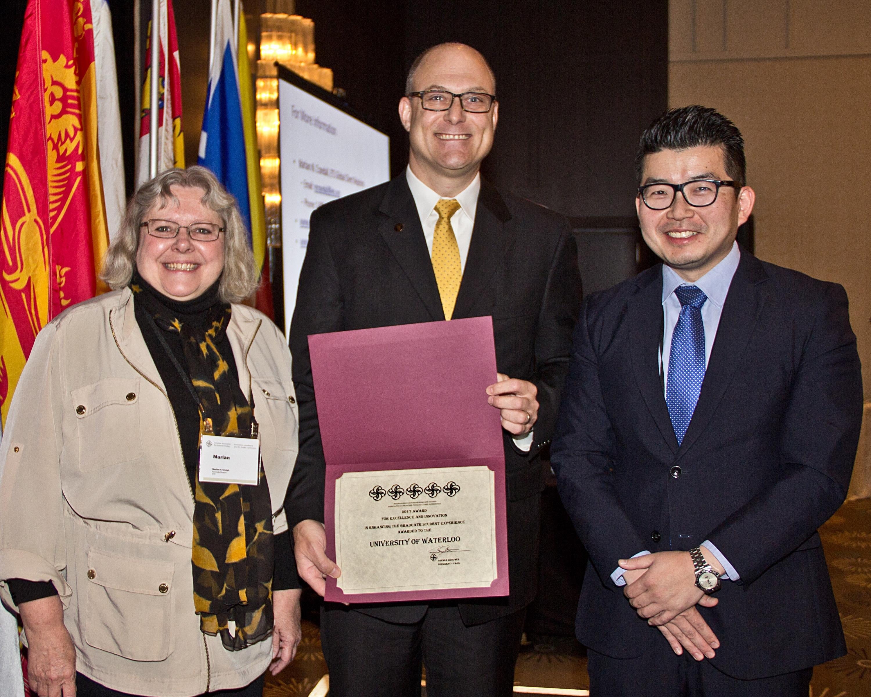 Marian Crandall, ETS, Jeff Casello, Associate Vice-President,  Graduate Studies and Postdoctoral Affairs, Andrew Kim, CAGS board of directors 