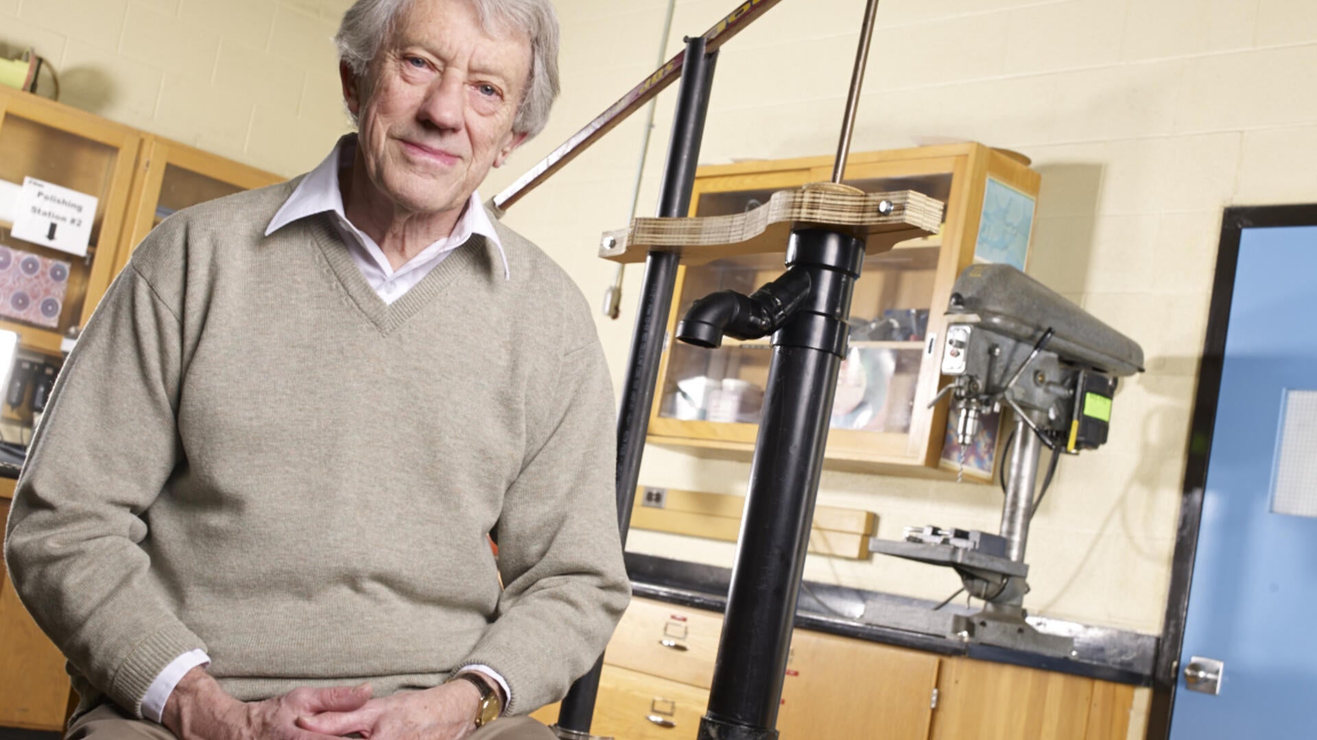 Professor Alan Plumtree in his lab.
